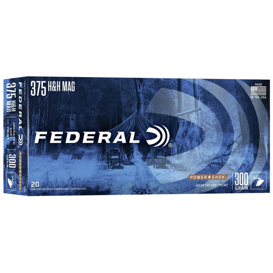 Federal .375 H&H Mag 375B PowerShok Soft Point SP 300 Grain