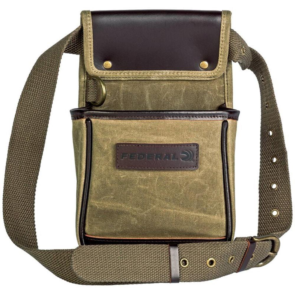 Federal Premium OD Green Shooting Shell Pouch with Leather Accents