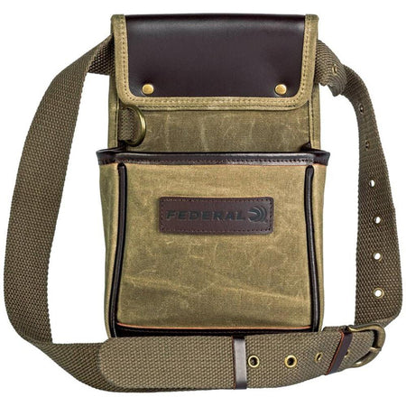 Federal Premium OD Green Shooting Shell Pouch with Leather Accents