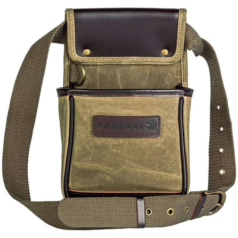 Federal Premium OD Green Shooting Shell Pouch with Leather Accents