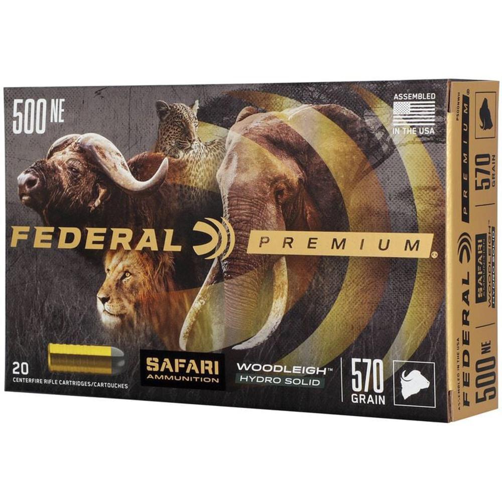 Federal .500 Nitro Express P500NWH Premium Safari Cape-Shok Woodleigh Hydro Solid 570 Grain