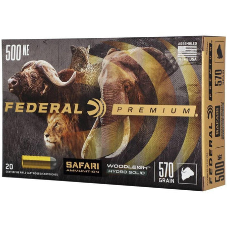 Federal .500 Nitro Express P500NWH Premium Safari Cape-Shok Woodleigh Hydro Solid 570 Grain