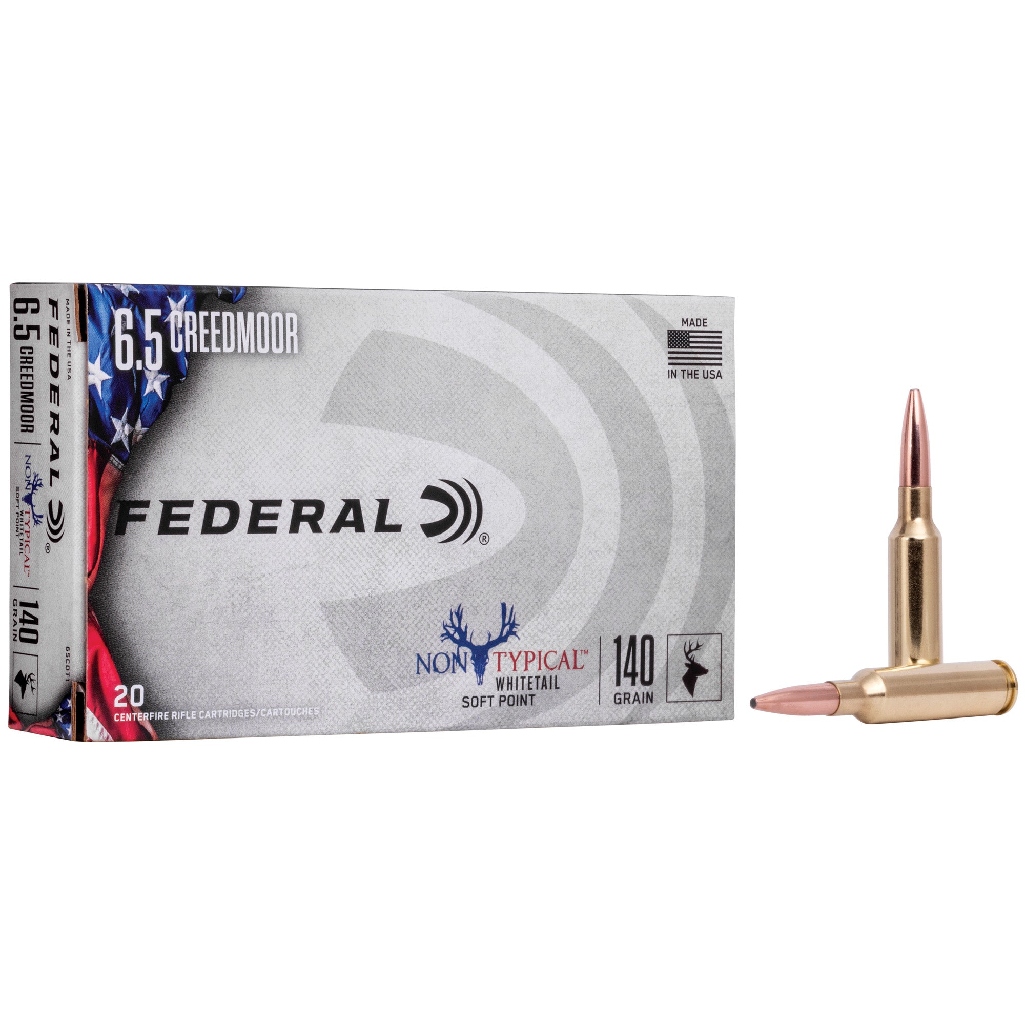 Federal 6.5mm Creedmoor 65CDT1 Non Typical Soft Point SP 140 Grain