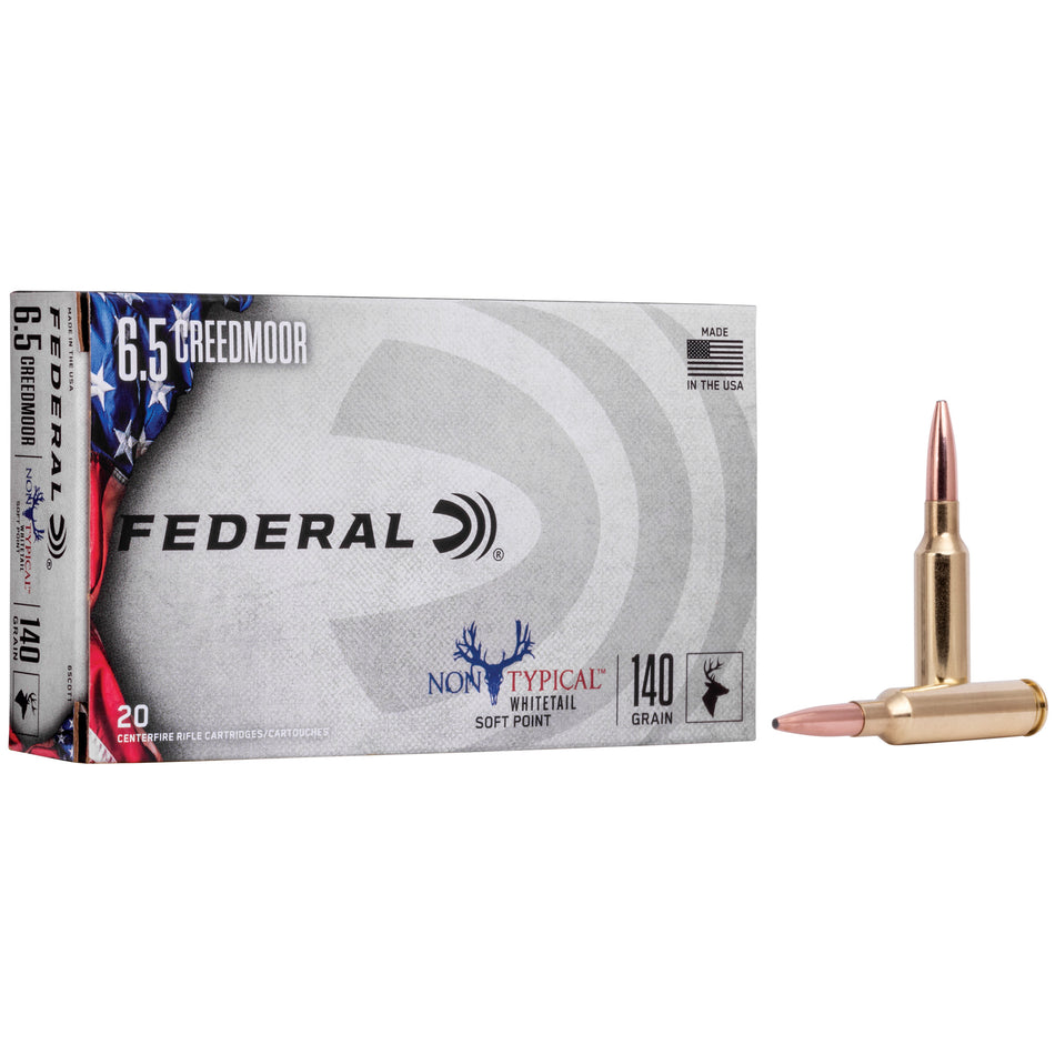 Federal 6.5mm Creedmoor 65CDT1 Non Typical Soft Point SP 140 Grain