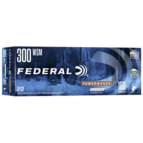 Federal .300 WSM Rifle Ammo Power-Shok Copper Hollow Point CSHP 180 grain 