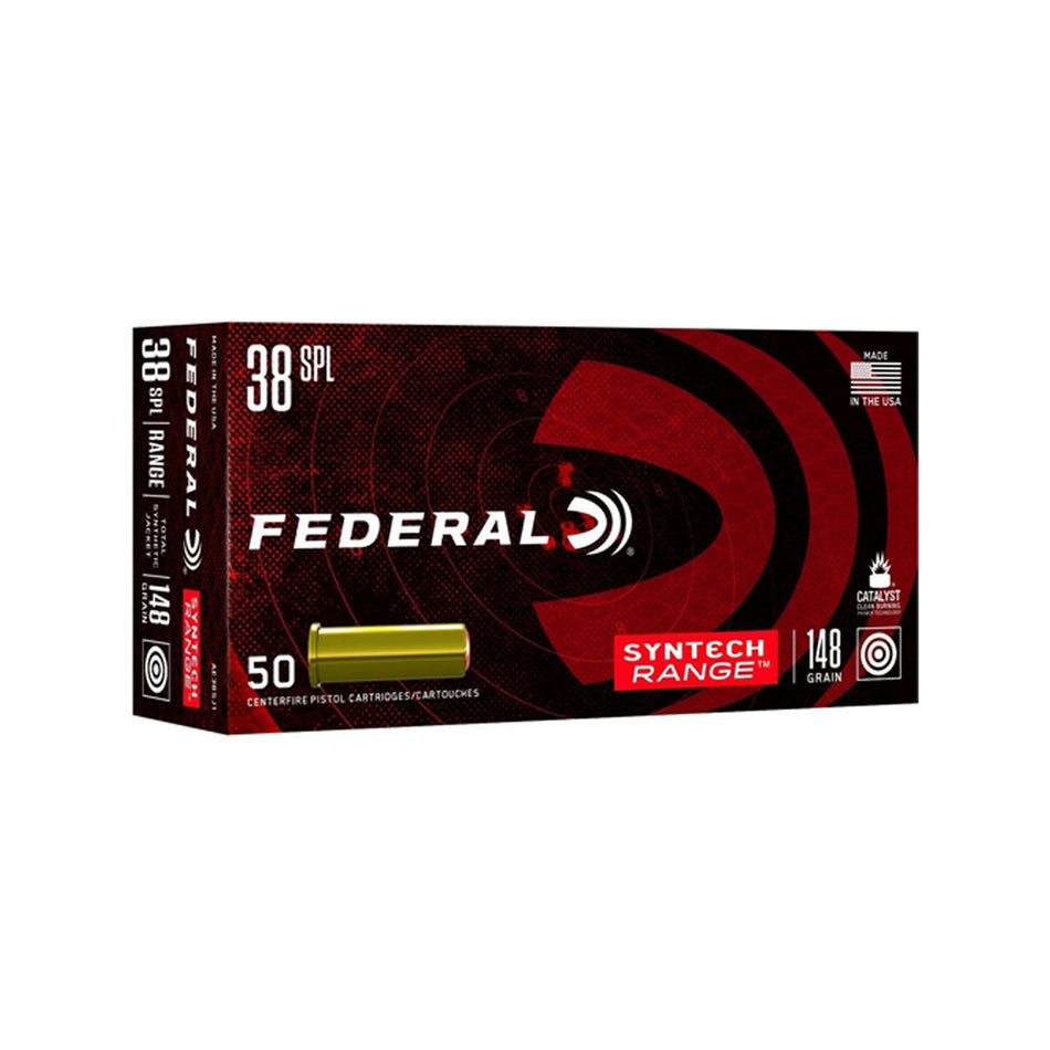 Federal .38 Special Handgun Ammo Syntech Range Synthetic Jacket Wadcutter Wadcutter 148 grain 