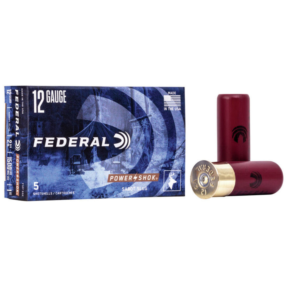 Federal 12 Gauge F127SS2 Power-Shok Shotshell 2.75" 1oz Sabot Slug