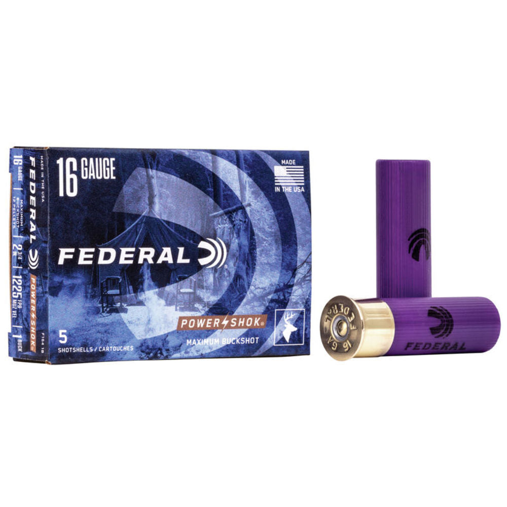 Federal 16 Gauge F1641B Power-Shok Magnum 2.75" 1-3/16oz 1 Buck Shot