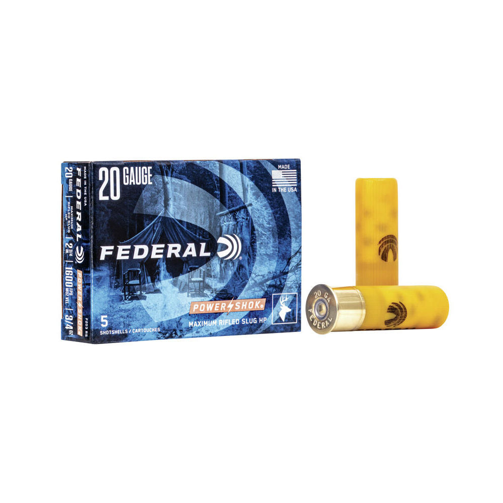 Federal 20 Gauge F203RS Power-Shok Shotshell 2.75" 3/4oz Rifled Slug