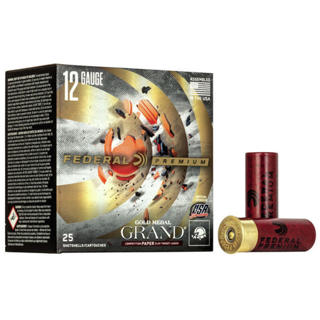 Federal 12 Gauge GMT1187.5 Premium Gold Medal Paper 2.75" 1-1/8oz 7.5 Shot