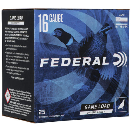 Federal 16 Gauge H1636 Game-Shok High Brass 2.75" 1-1/8oz 6 Shot