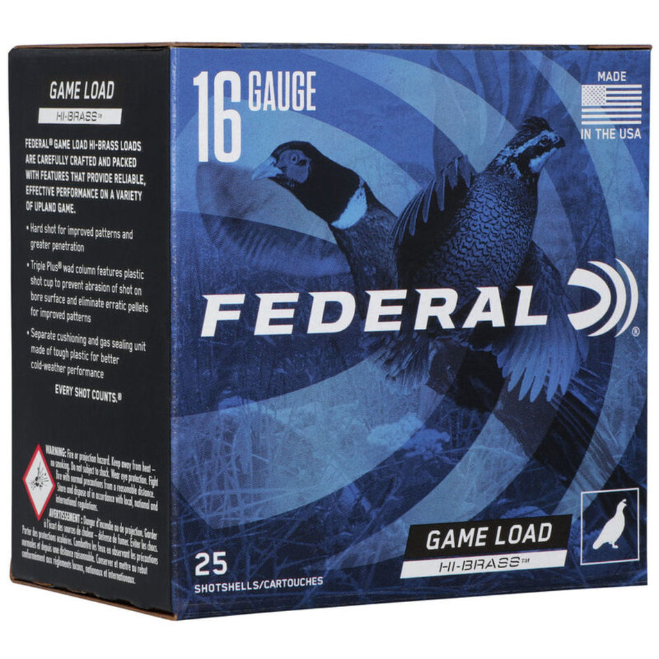 Federal 16 Gauge H1636 Game-Shok High Brass 2.75" 1-1/8oz 6 Shot