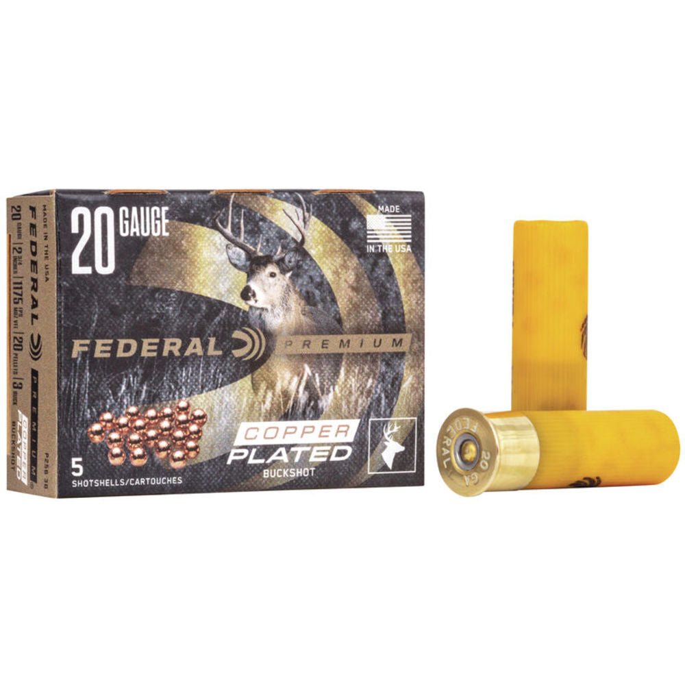 Federal 20 Gauge P2563B Premium Magnum 2.75" 1-1/8oz 3 Buck Shot