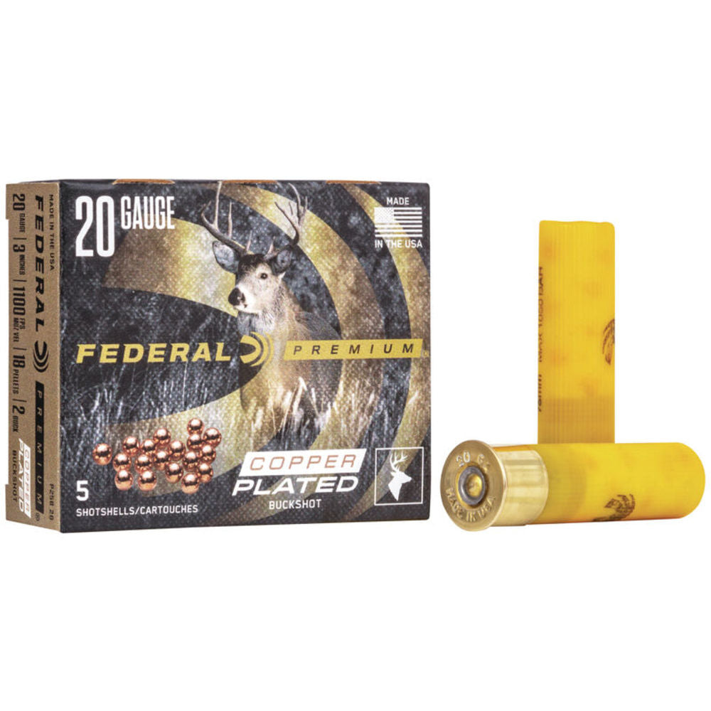 Federal 20 Gauge P2582B Premium Magnum 3" 1-1/4oz 2 Buck Shot