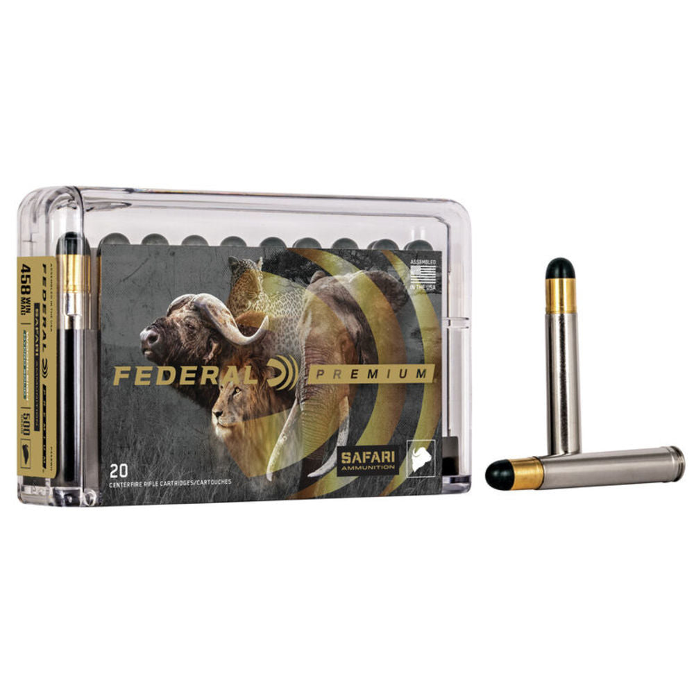 Federal .458 Winchester Mag Rifle Ammo Cape-Shok Woodleigh Hydro Solid CSHP 500 grain 