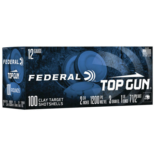 Federal 12 Gauge TG121007.5 Top Gun Clay Target 2.75" 1-1/8oz 7.5 Shot