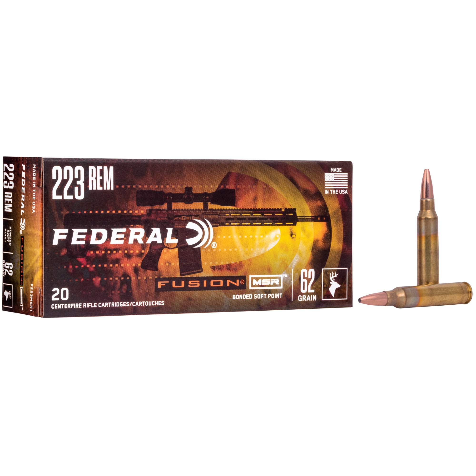 Federal .223 Remington F223MSR1 MSR Fusion Soft Point FSP 62 Grain