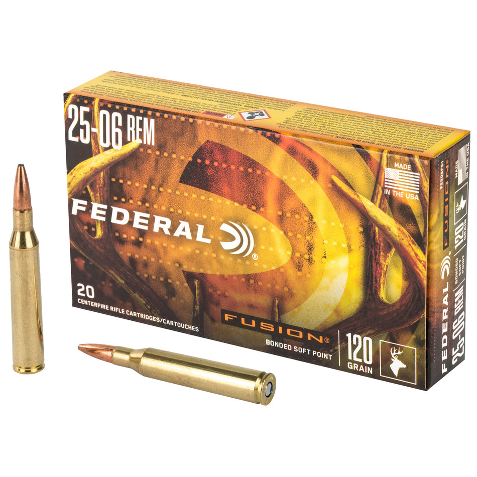 Federal .25-06 Remington F2506FS1 Fusion Boat Tail BT 120 Grain