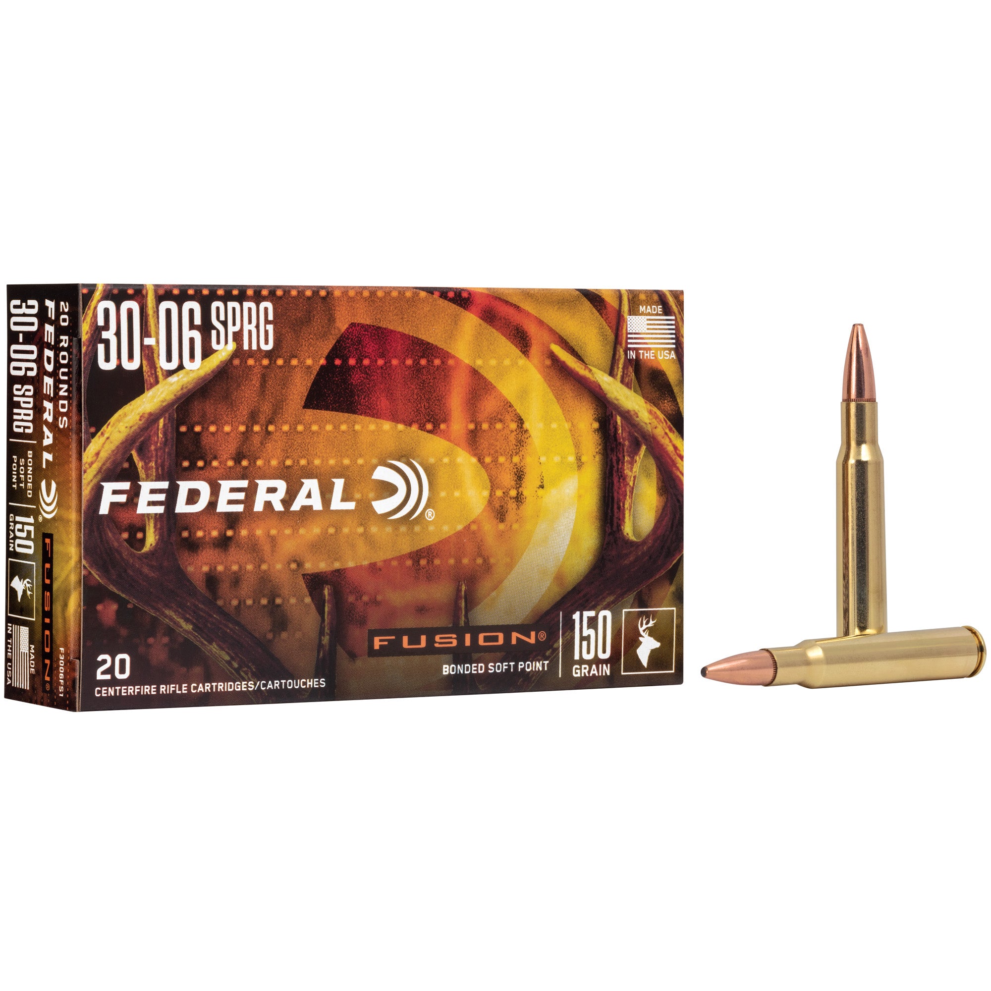 Federal .30-06 Springfield F3006FS1 Boat Tail Fusion Soft Point FSP 150 Grain