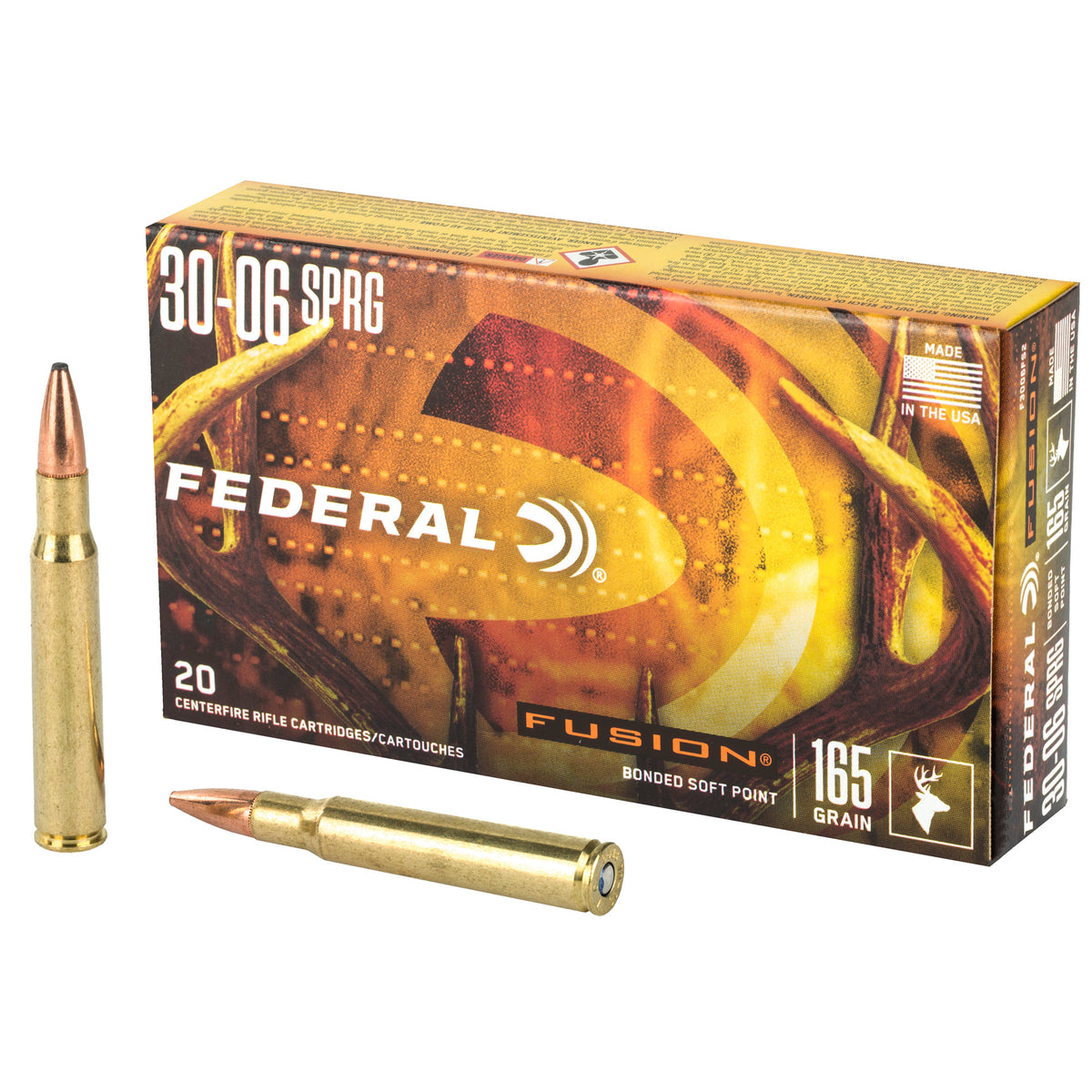 Federal .30-06 Springfield F3006FS2 Boat Tail Fusion Soft Point FSP 165 Grain