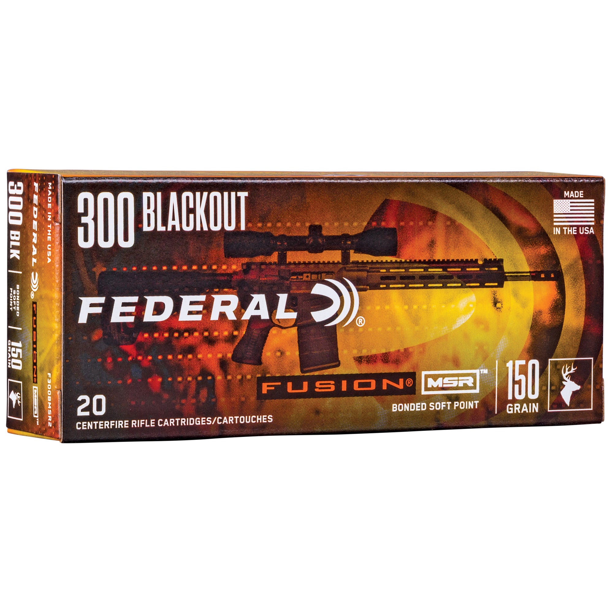 Federal .300 AAC Blackout F300BMSR2 MSR Fusion Soft Point FSP 150 Grain