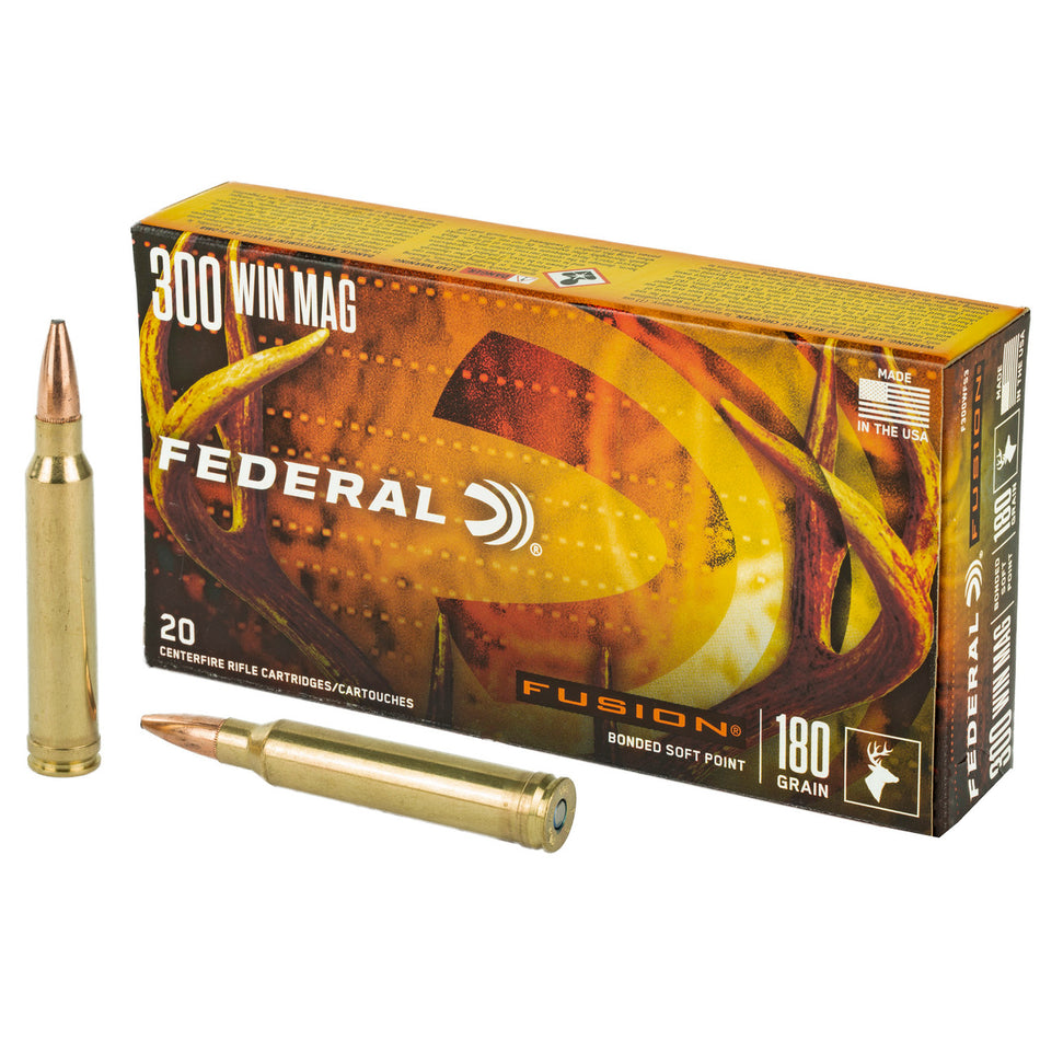 Federal .300 Winchester Mag F300WFS3 Boat Tail Fusion Soft Point FSP 180 Grain