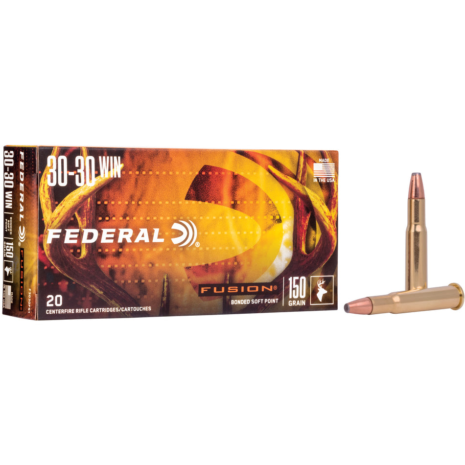 Federal .30-30 Winchester F3030FS1 Fusion Flat Nose Fusion Soft Point FSP 150 Grain