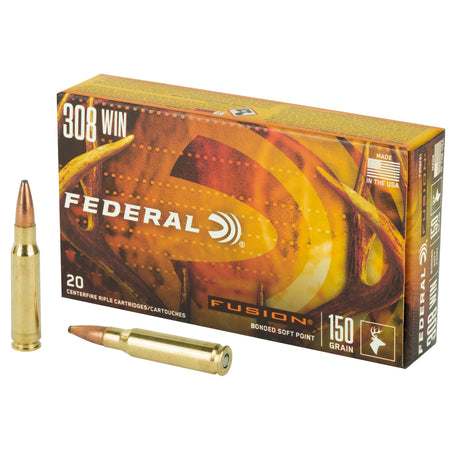 Federal .308 Win / 7.62x51mm F308FS1 Boat Tail Fusion Soft Point FSP 150 Grain