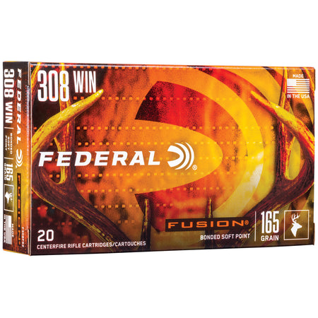 Federal .308 Win / 7.62x51mm F308FS2 Boat Tail Fusion Soft Point FSP 165 Grain