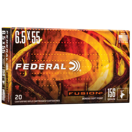 Federal 6.5x55mm Swedish Rifle Ammo Fusion Bonded Soft Point BSP 156 grain 