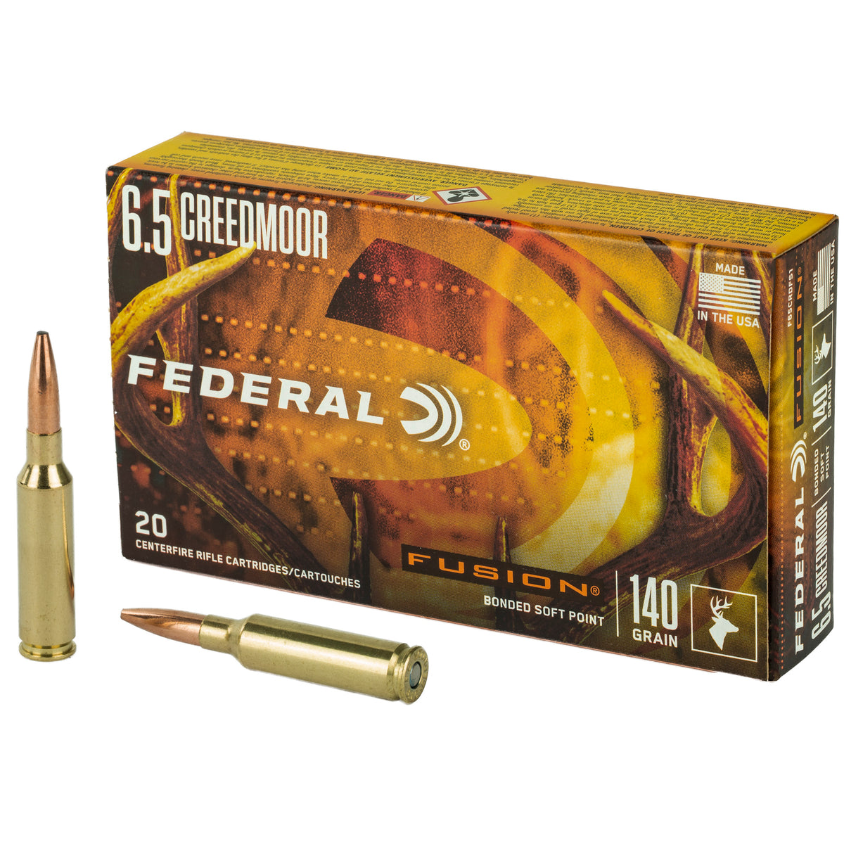 Federal 6.5mm Creedmoor F65CRDFS1 Fusion Fusion Soft Point FSP 140 Grain