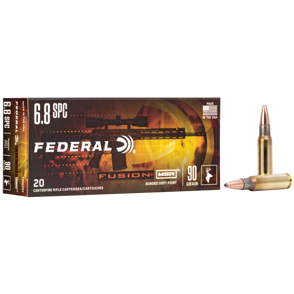 Federal 6.8 Remington SPC F68MSR2 Fusion Soft Point SP 90 Grain