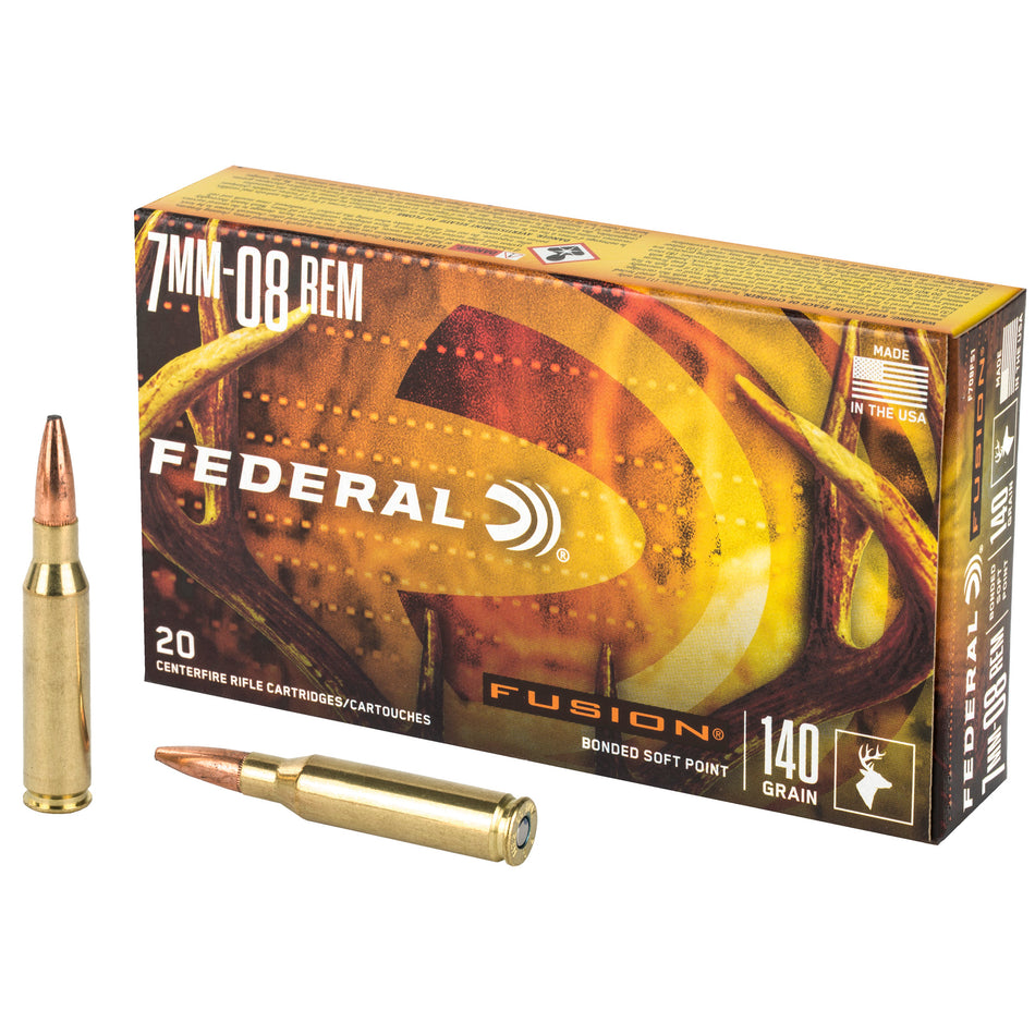 Federal 7mm-08 Remington F708FS1 Boat Tail Fusion Soft Point FSP 140 Grain