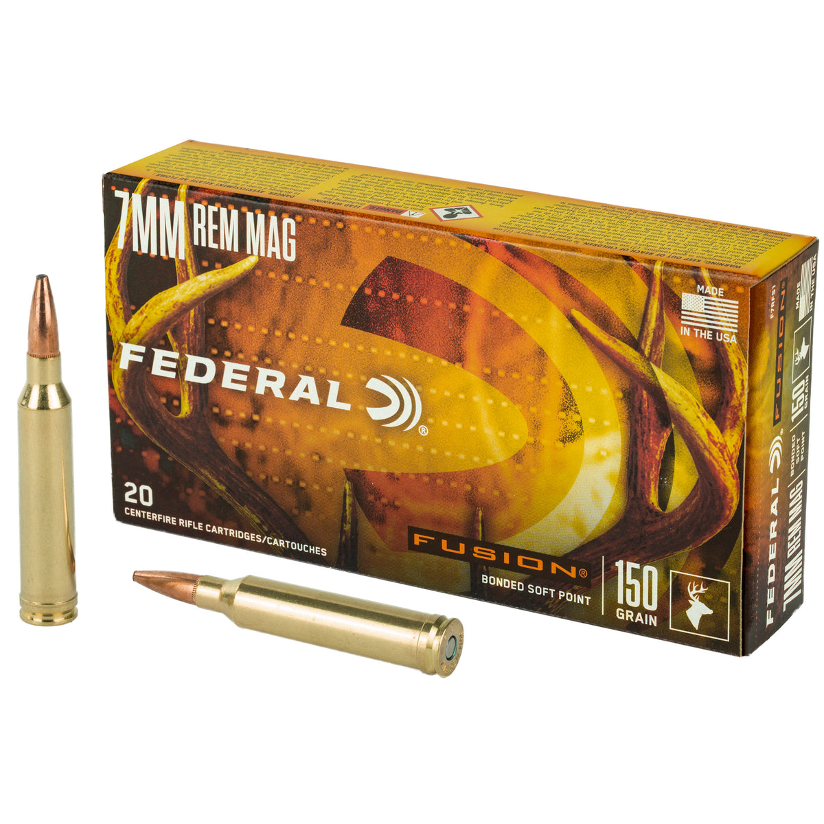Federal 7mm Remington Mag F7RFS1 Boat Tail Fusion Soft Point FSP 150 Grain