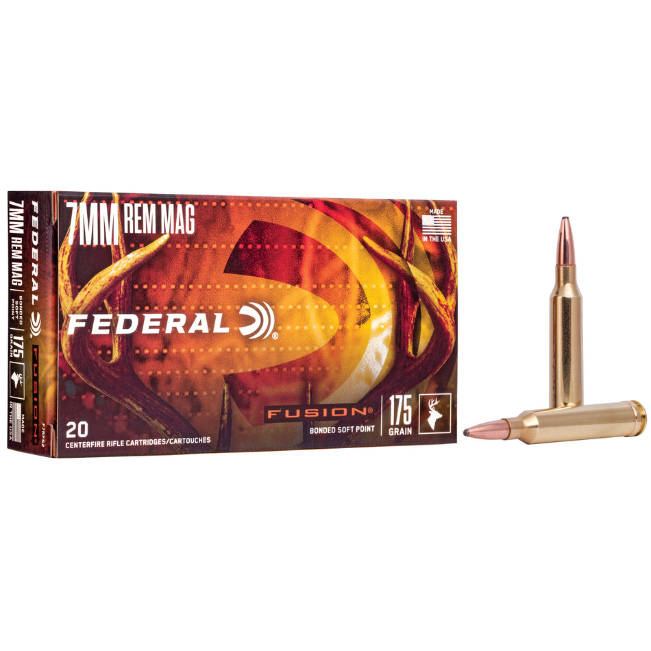 Federal 7mm Remington Mag F7RFS2 Boat Tail Fusion Soft Point FSP 175 Grain