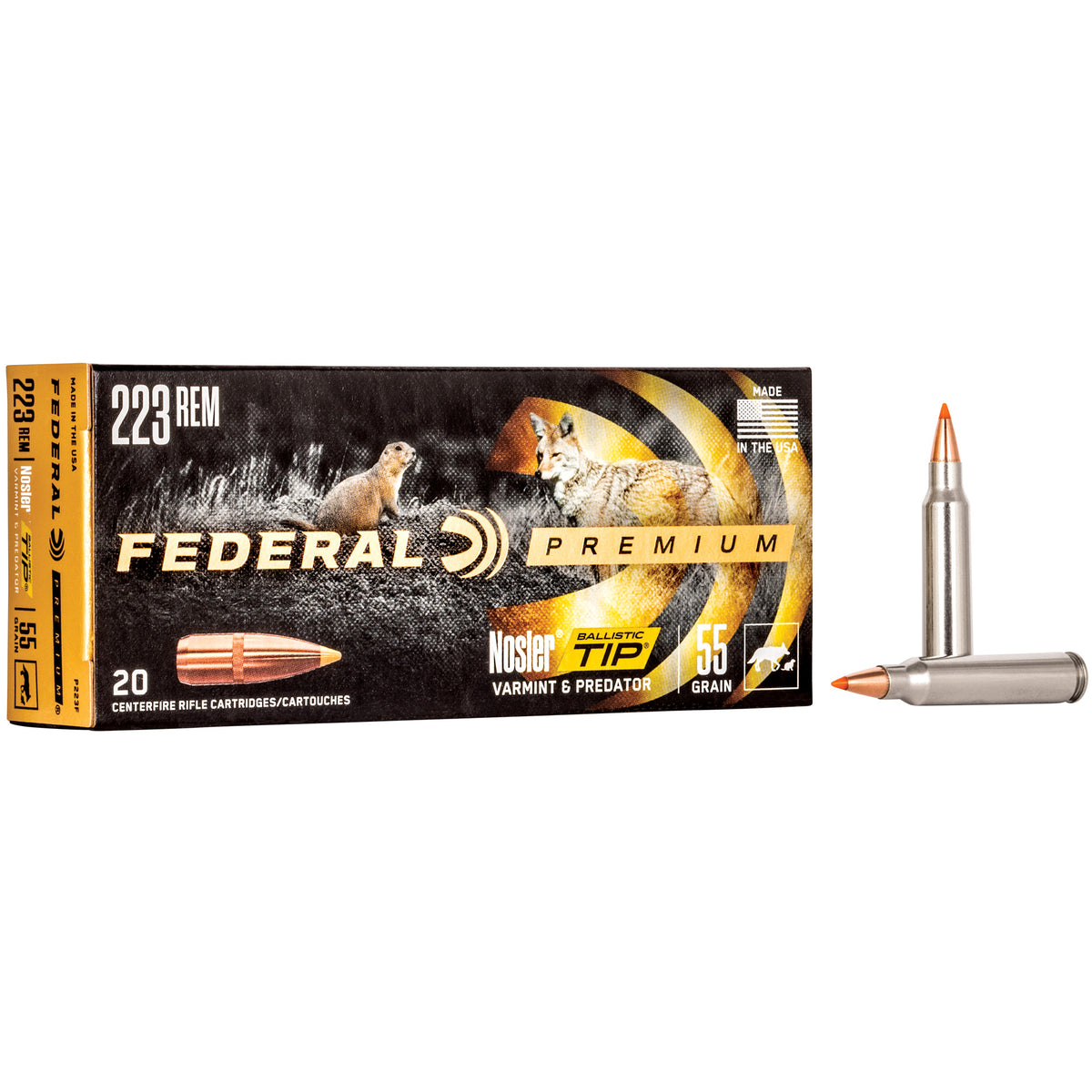 Federal .223 Remington P223F Premium Nosler Ballistic Tip 55 Grain