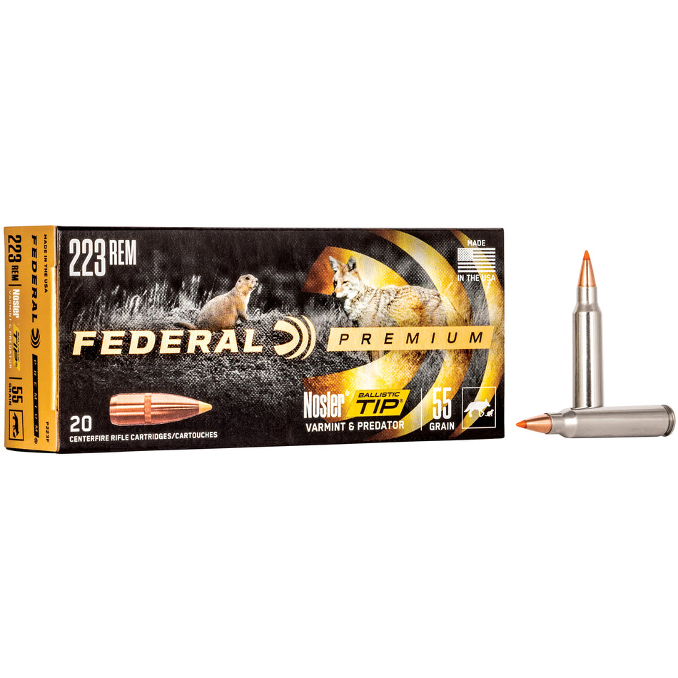 Federal .223 Remington P223F Premium Nosler Ballistic Tip 55 Grain