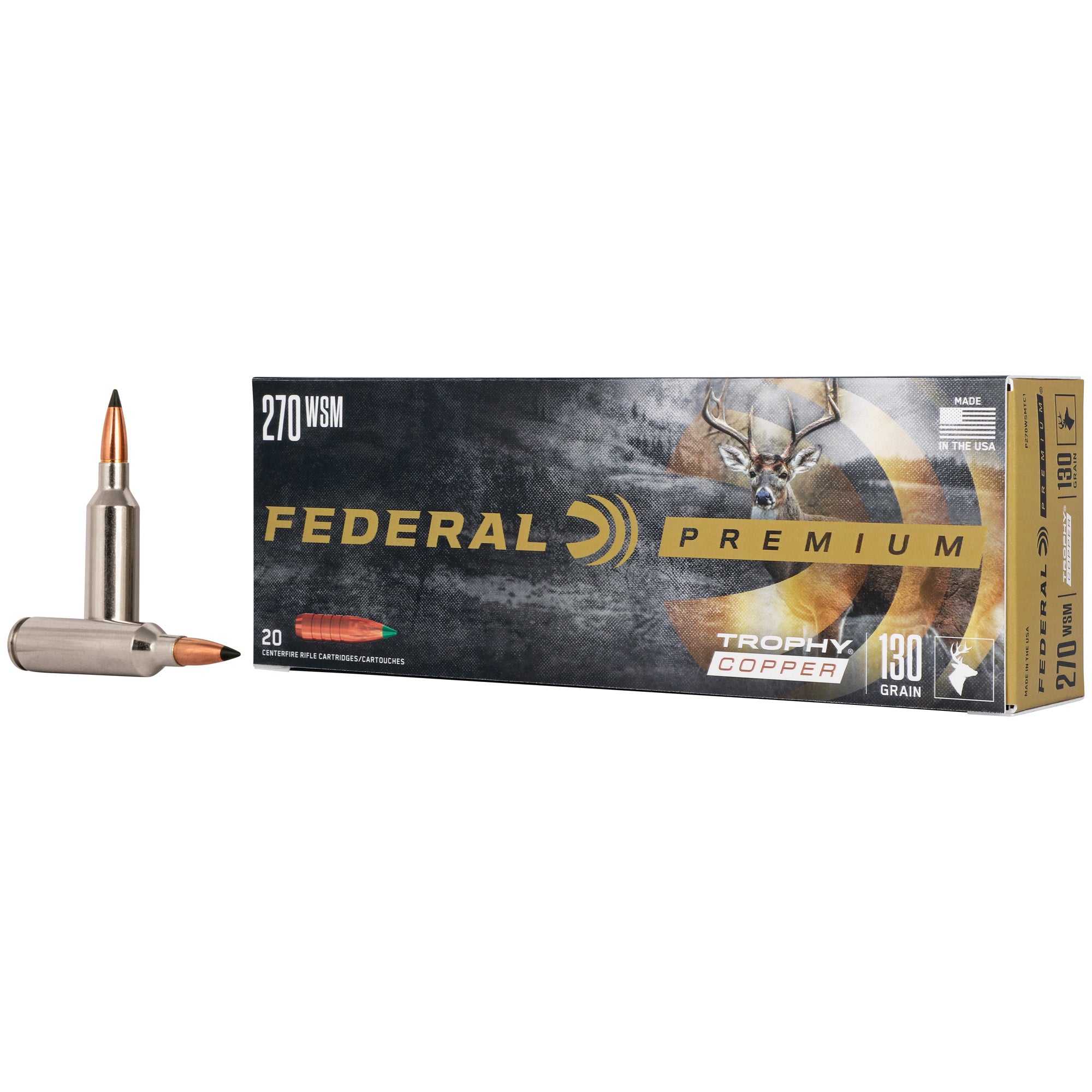 Federal .270 WSM P270WSMTC1 Premier Premium Trophy Copper Trophy Copper 130 Grain