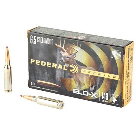 Federal 6.5mm Creedmoor P65CRDELDX1 Premium ELD-X Extremely Low Drag-eXpanding 143 Grain