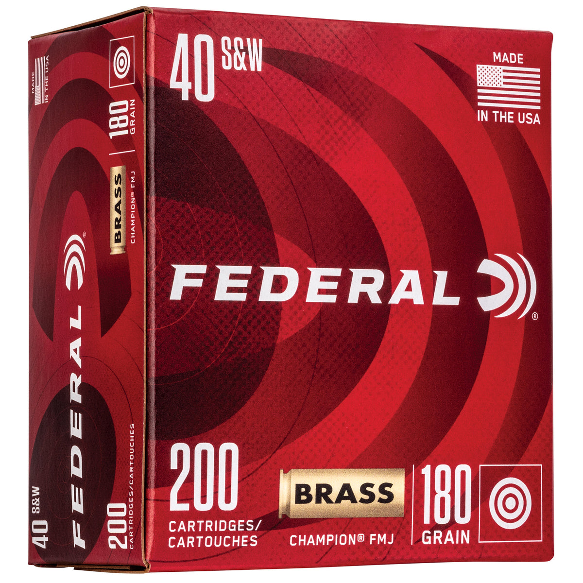 Federal .40 S&W WM52232 Champion Training Full Metal Jacket FMJ 180 Grain