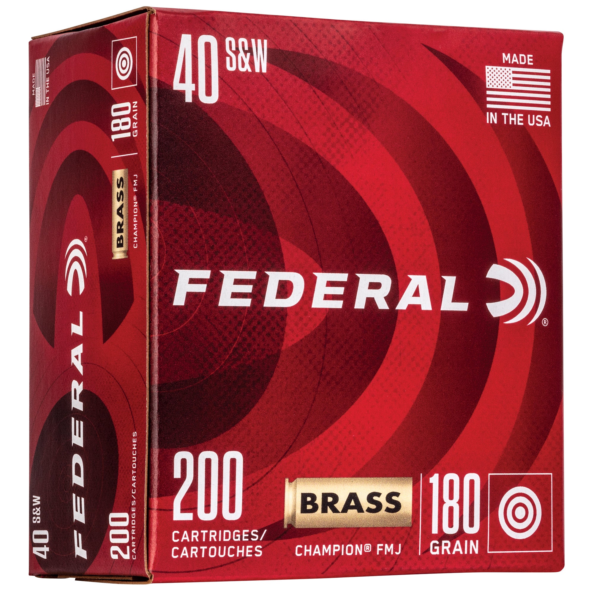 Federal .40 S&W WM52232 Champion Training Full Metal Jacket FMJ 180 Grain