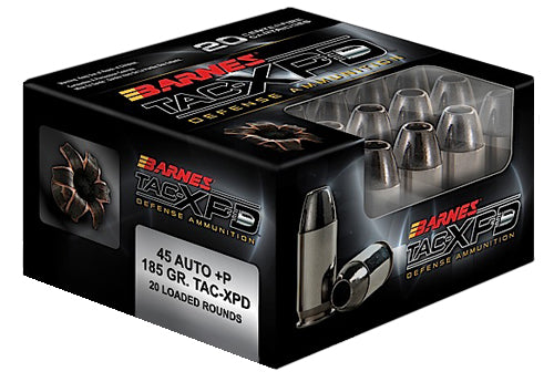 Barnes .45 ACP/Auto Handgun Ammo TAC-XPD +P Hollow Point CSHP 185 grain 