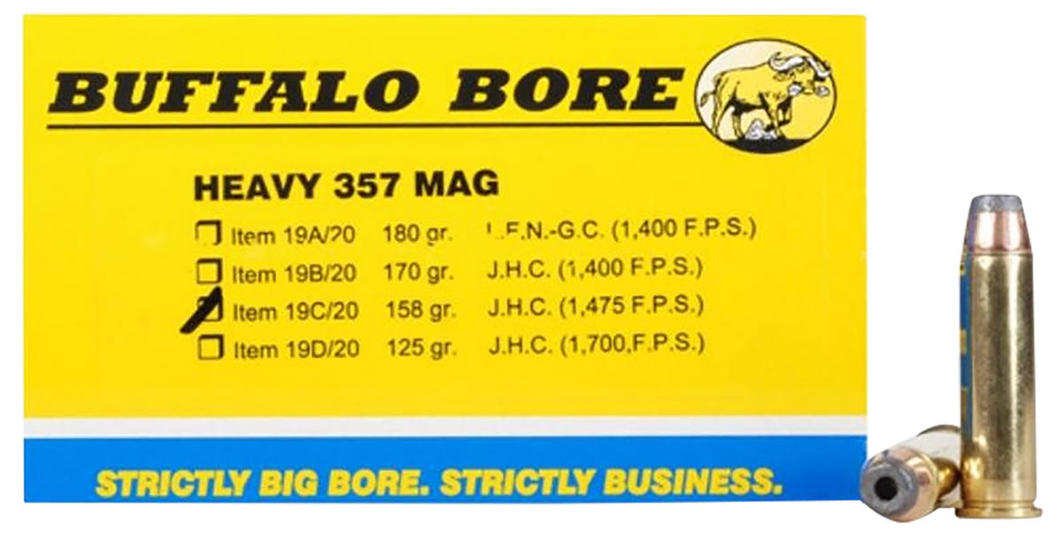 Buffalo Bore .357 Magnum 19C20 Heavy Jacketed Hollow Point JHP 158 Grain