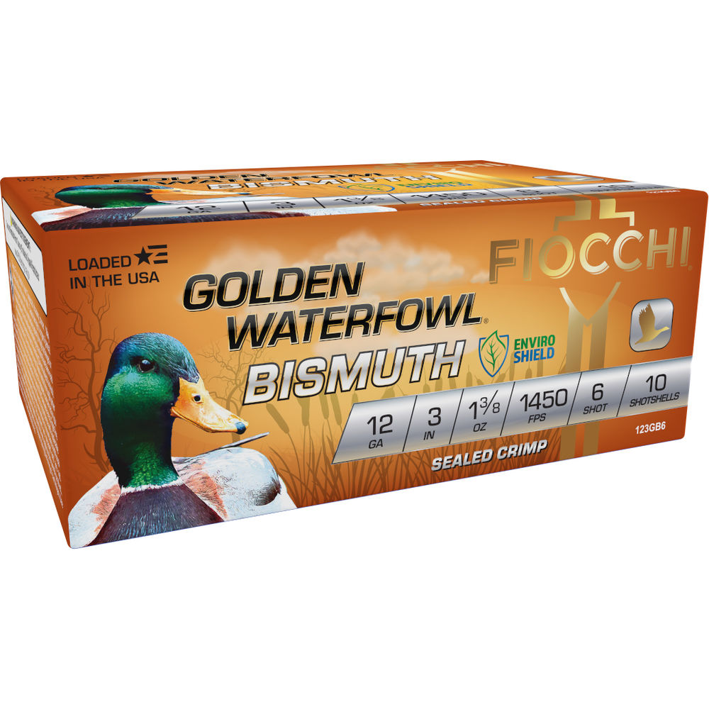 Fiocchi 12 Gauge 123GB6 Golden Waterfowl Bismuth 3" 1-3/8oz 6 Shot