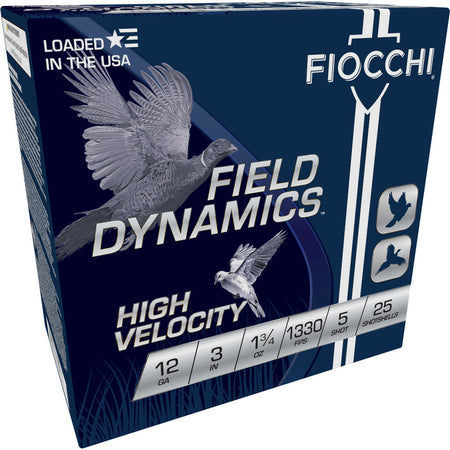 Fiocchi 12 Gauge 123HV5 Field Dynamics High Velocity 3" 1-3/4oz 5 Shot