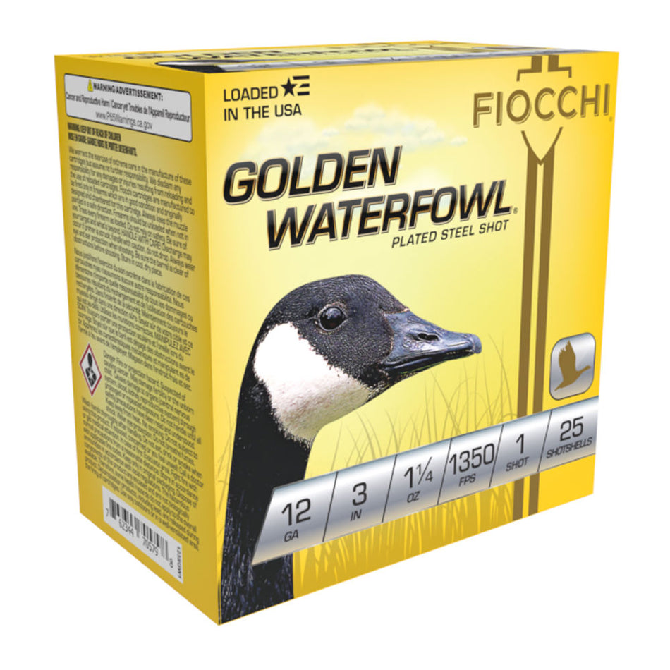 Fiocchi 12 Gauge 123SGW1 Golden Waterfowl Waterfowl 3" 1-1/4oz 1 Shot