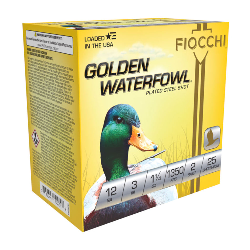Fiocchi 12 Gauge 123SGW2 Golden Waterfowl Waterfowl 3" 1-1/4oz 2 Shot