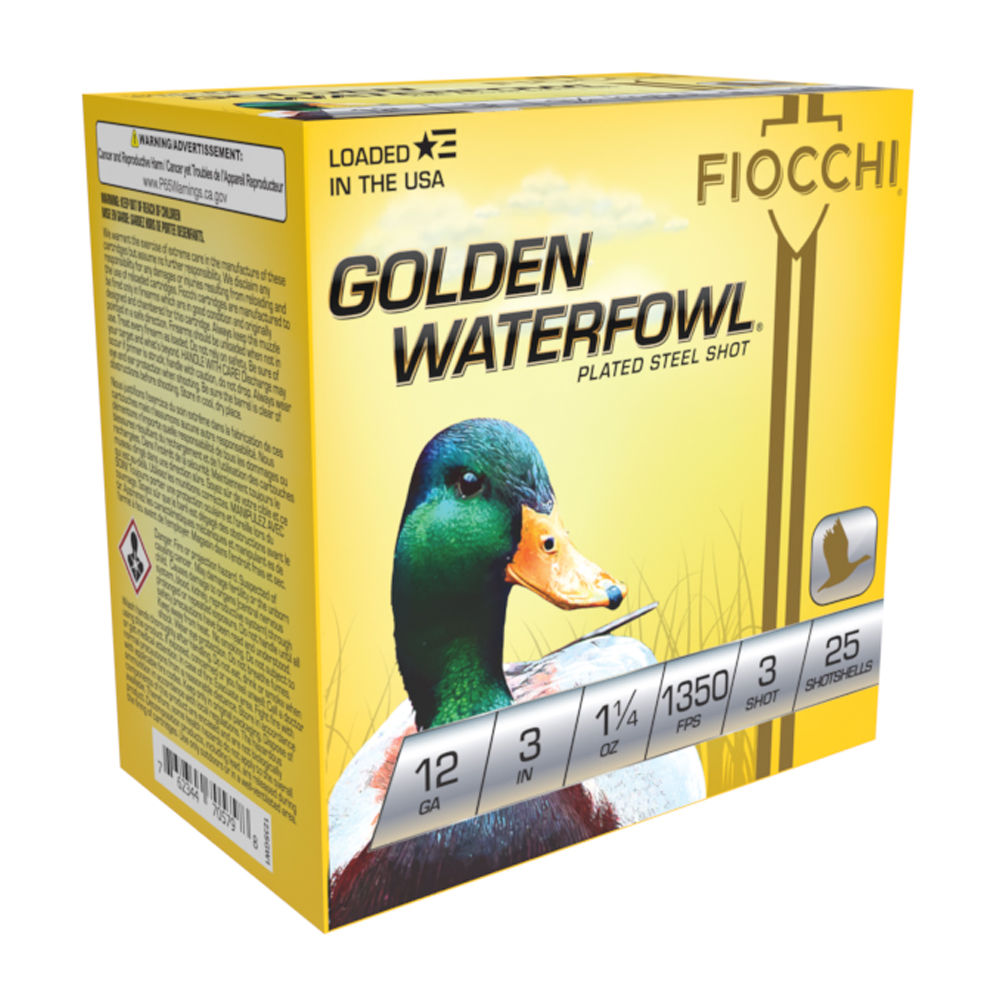 Fiocchi 12 Gauge 123SGW3 Golden Waterfowl Waterfowl 3" 1-1/4oz 3 Shot