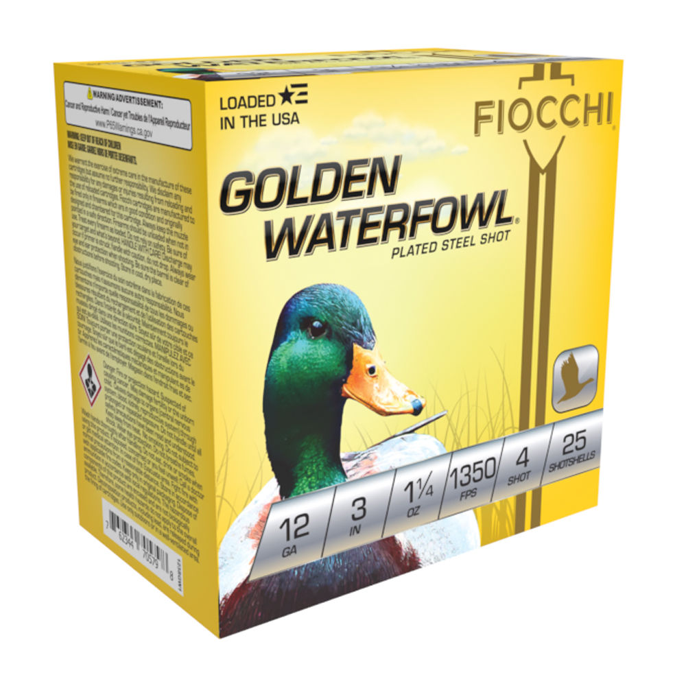 Fiocchi 12 Gauge 123SGW4 Golden Waterfowl Waterfowl 3" 1-1/4oz 4 Shot