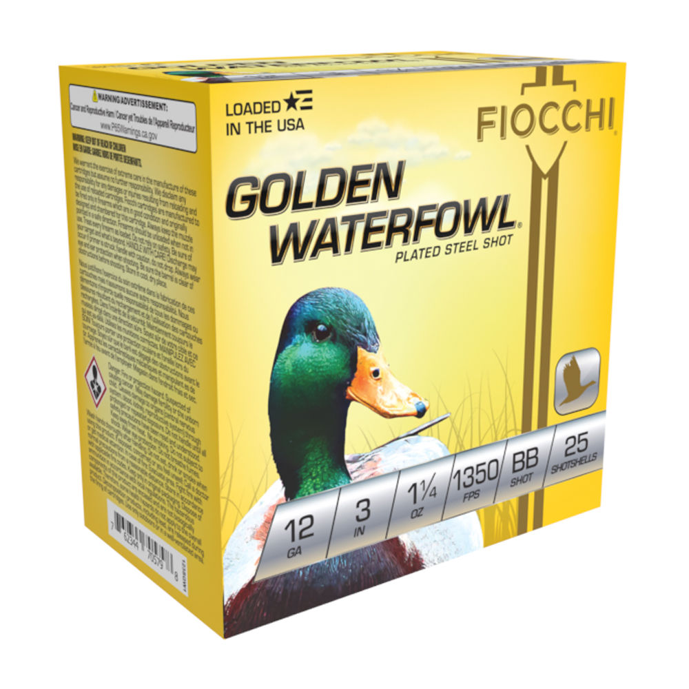 Fiocchi 12 Gauge 123sgwbb Golden Waterfowl Waterfowl 3" 1-1/4oz BB